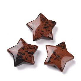 Natural Mahogany Obsidian Beads, No Hole, Star