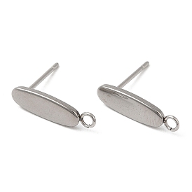 304 Stainless Steel Stud Earring Findings, Oval