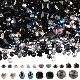 Нити стеклянных бусин смешанных стилей, граненые, разнообразные