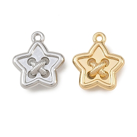 Alloy Pendants, Star with Twisted Rope Charms, Rack Plating, Cadmium Free & Lead Free