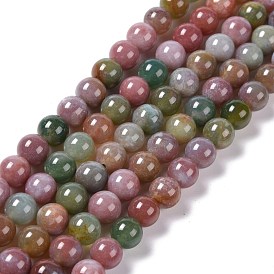 Perles d'agate naturelle de Yanyuan, colorées, ronde
