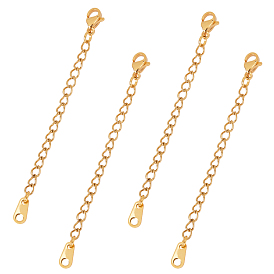 Unicraftale 304 Stainless Steel Chain Extender, with Lobster Claw Clasps and Charms, Teardrop