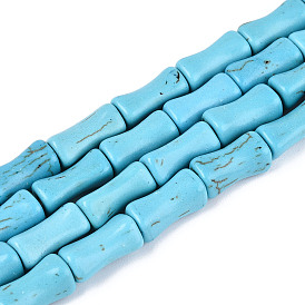 Синтетических нитей бирюзовые бусы, бамбуковую палку