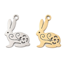 201 подвески из нержавеющей стали, очарование кролика, лазерная резка