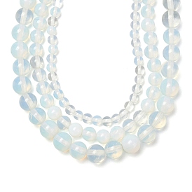 3 brin 3 tailles de brins de perles d'opalite, ronde