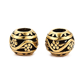 Европейские сплавочные бусины тибетского стиля , бусины с большим отверстием, RONDELLE с цветком