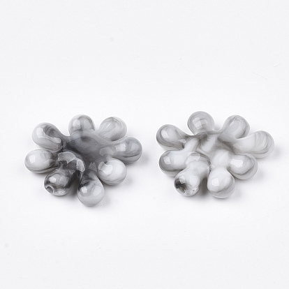 Perles acryliques, style de pierres fines imitation, fleur