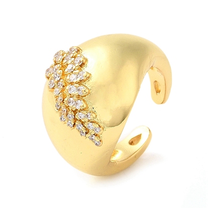 Brass Micro Pave Cubic Zirconia Cuff Rings