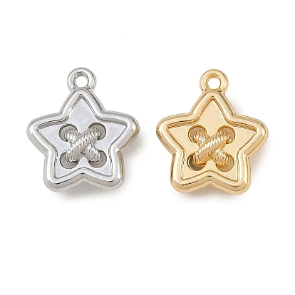 Alloy Pendants, Star with Twisted Rope Charms, Rack Plating, Cadmium Free & Lead Free