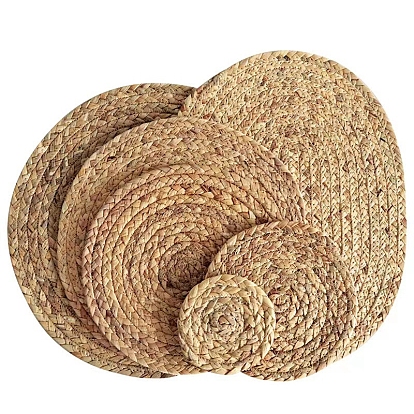 Straw Braided Table Mats, Flat Round Placemat