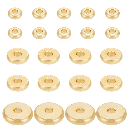 60шт 3 ярусы латунные бусины, долговечный, Плоский круглый / диск, Heishi бусы