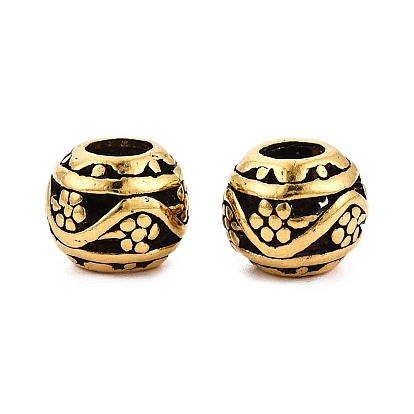 Европейские сплавочные бусины тибетского стиля , бусины с большим отверстием, RONDELLE с цветком