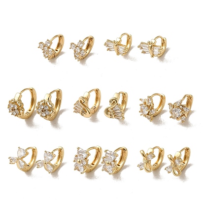KC Gold Plated Brass Micro Pave Cubic Zirconia Hoop Earring