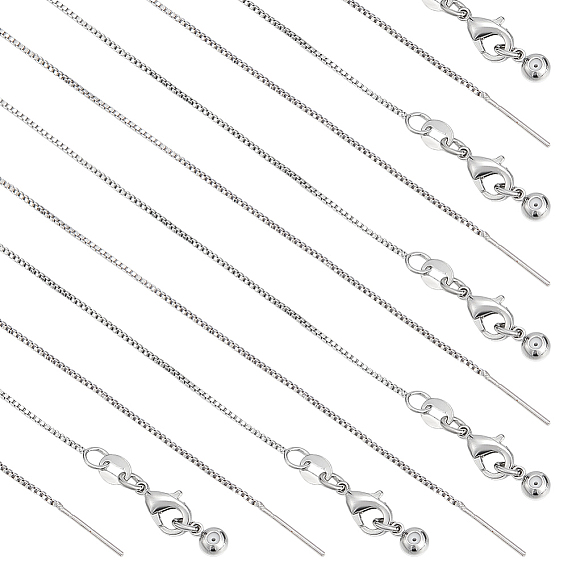 12Pcs 1MM Brass Box Chain Adjustable Slider Necklaces for Women