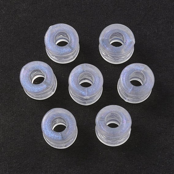 Прозрачные акриловые бусины, блеск порошок, колонка