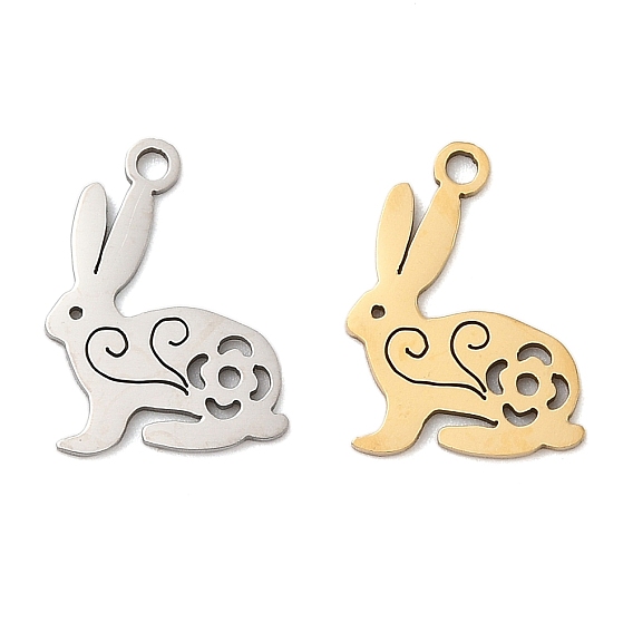 201 подвески из нержавеющей стали, очарование кролика, лазерная резка