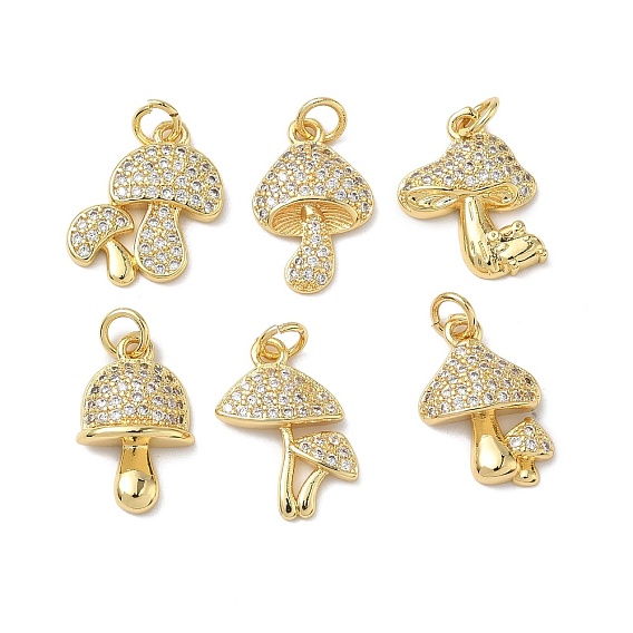 Латунные микро проложить кубического циркония подвески, гриб, с целью перехода в кольце