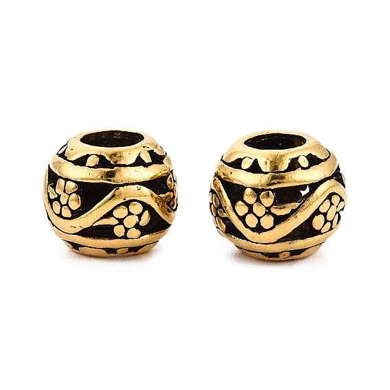 Европейские сплавочные бусины тибетского стиля , бусины с большим отверстием, RONDELLE с цветком