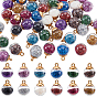 96шт. 12 цвета стеклянные шарообразные подвески, круглые, с акриловыми пайетками и пластиком CCB