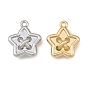 Alloy Pendants, Star with Twisted Rope Charms, Rack Plating, Cadmium Free & Lead Free