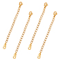 304 Stainless Steel Chain Extender, with Lobster Claw Clasps and Charms, Teardrop