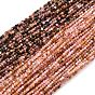 Нити бусин из натурального розового перуанского опала, граненые, круглые