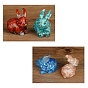 Resin Rabbit Display Decoration, with Gemstone Chips inside Statues for Home Office Decorations