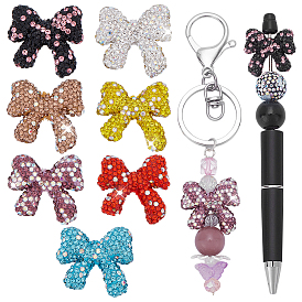 7шт 7цвета полимерной глины со стразами, бантом