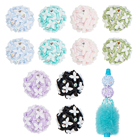 12 шт. 6 Цветные светящиеся бусины из полимерной глины ручной работы, бабочка, светится в темноте