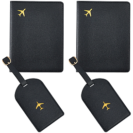 Комплекты из бирки для багажа и обложки для паспорта из искусственной кожи, прямоугольные