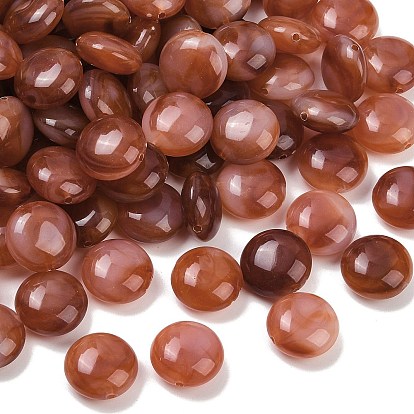 Непрозрачные акриловые бусины, плоско-круглые