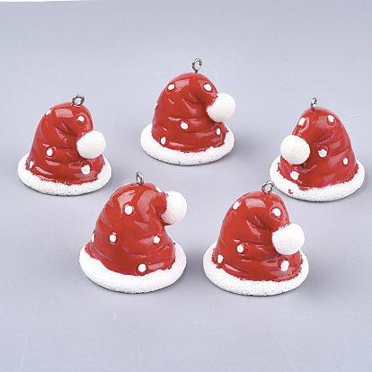 Harzanhänger, mit Platin Zubehör aus Eisen, Hut Weihnachten