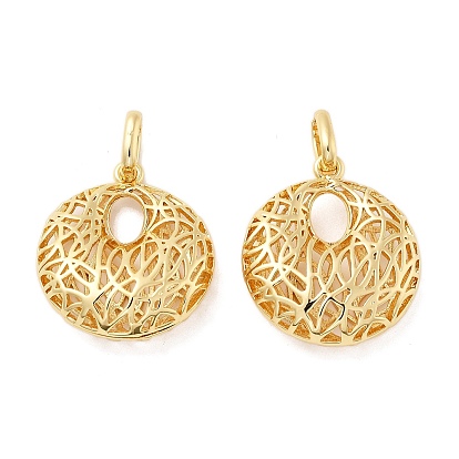 Латунные подвески, полые плоские круглые, без кадмия и без свинца, стойки покрытие, долговечный, с целью перехода в кольце