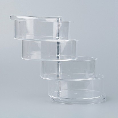 Transparent Plastic Jewelry Storage Box, 4 Layer Rotating Jewelry Storage Case, for Bracelets/Rings/Necklace