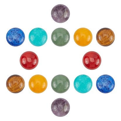 Cabochons de pierres fines naturelles, demi-tour / dôme