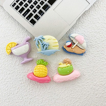 Летняя тематика непрозрачные смоляные кабошоны, разнообразные