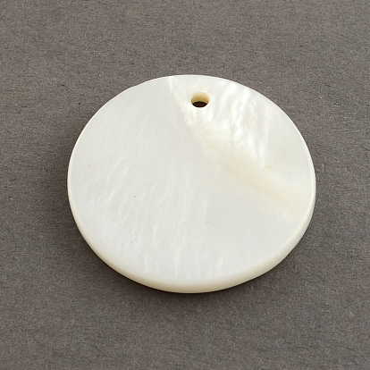 Flat Round Sea Shell Pendants