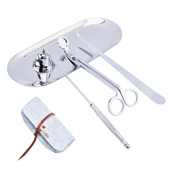 Набор инструментов для изготовления железных свечей, с фитилем ножницами, фитиль крюк, вытяжной колпак и лоток, с фетровыми складными мешками для хранения