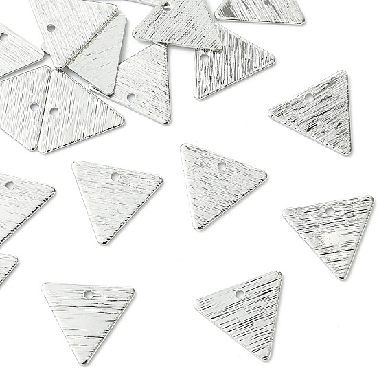 SHEGRACE Brass Pendants, Triangle Charms, Stamping Blank Tag, Brushed Finish, Cadmium Free & Lead Free & Nickel Free