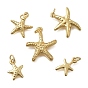 Латунные подвески, прелести морская звезда, без кадмия и без свинца, стойки покрытие, долговечный, с целью перехода в кольце
