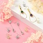 12Pcs 2 Colors Brass Micro Pave Clear Cubic Zirconia Earring Hooks, with Loop, Bowknot