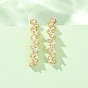 Boucles d'oreilles à clous en laiton pavé de zirconiums cubiques, carrée, réel 18 k plaqué or, sans cadmium et sans plomb, plaqué longue durée, crémaillère plaquage