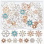 48Pcs 12 Style Alloy Cabochons, with Plastic Imitation Pearl & Crystal Glass Rhinestone, Mixed Shape