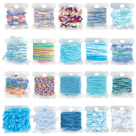 20 Bundles 20 Styles Cotton and Polyester Lace Ribbon, Macrame Lace Ribbon