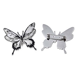 201 Stainless Steel Butterfly Lapel Pin, Insect Badge for Backpack Clothes, Nickel Free & Lead Free