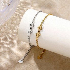 304 inoxydable haltère d'acier lien bracelets, Bracelets à maillons pour hommes