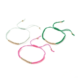 Synthetic Hematite Round Braided Bead Bracelet, Gemstone Adjustable Friendship Bracelet for Women