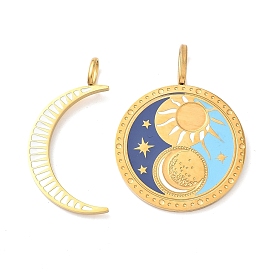 304 подвески из нержавеющей стали, с эмалью, золотые