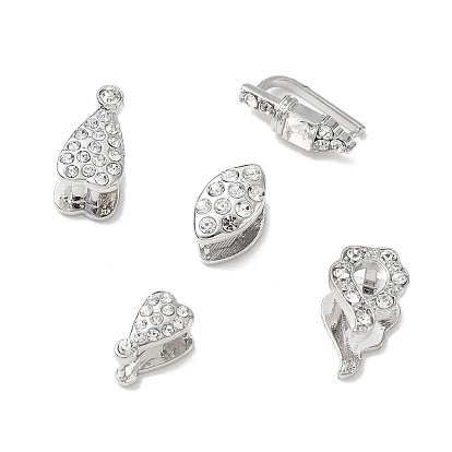 Brass Rhinestone Ice Pick Pinch Bails
, Long-Lasting Plated, Rack Plating, Lead Free & Cadmium Free