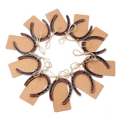 Alloy Guests Lucky Horseshoes, with Kraft Paper Gift Tags for Rustic Birthday Party Decorations